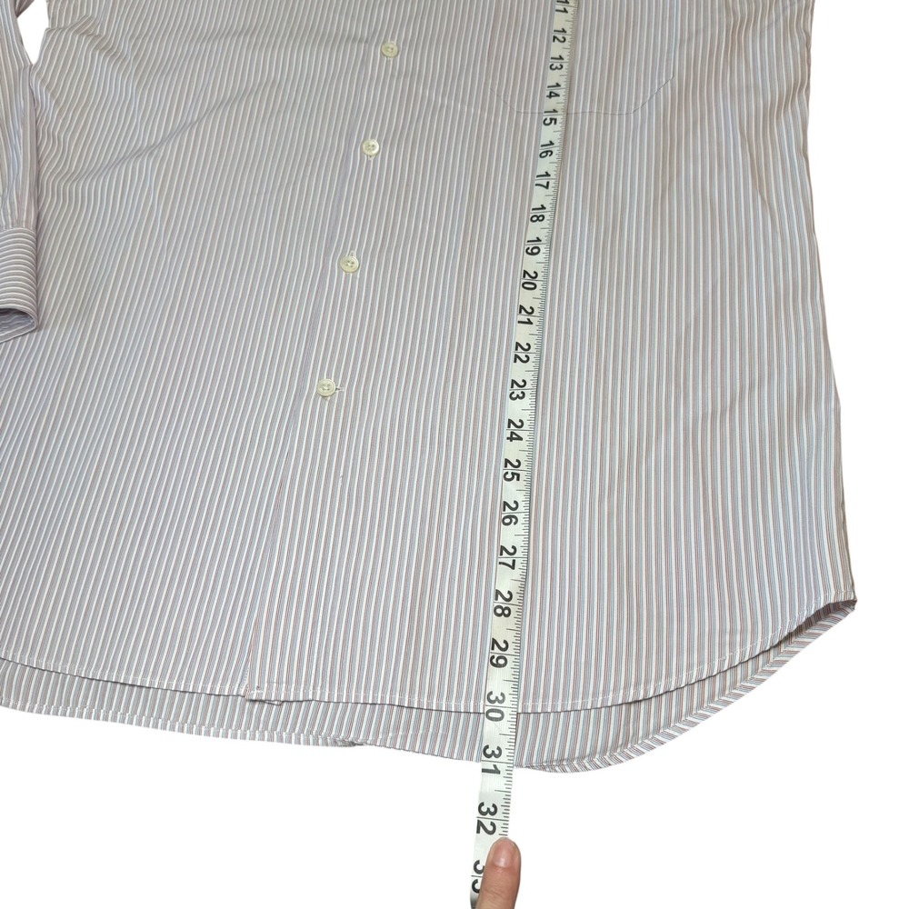 Canali Mens Dress Shirt Striped Long Sleeve Button Down 43/17 Made in Italy - Picture 9 of 9